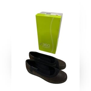 Easy Spirit e360 Kathleen Brown Black Lightweight Slip On Fabric Wedge 9 N